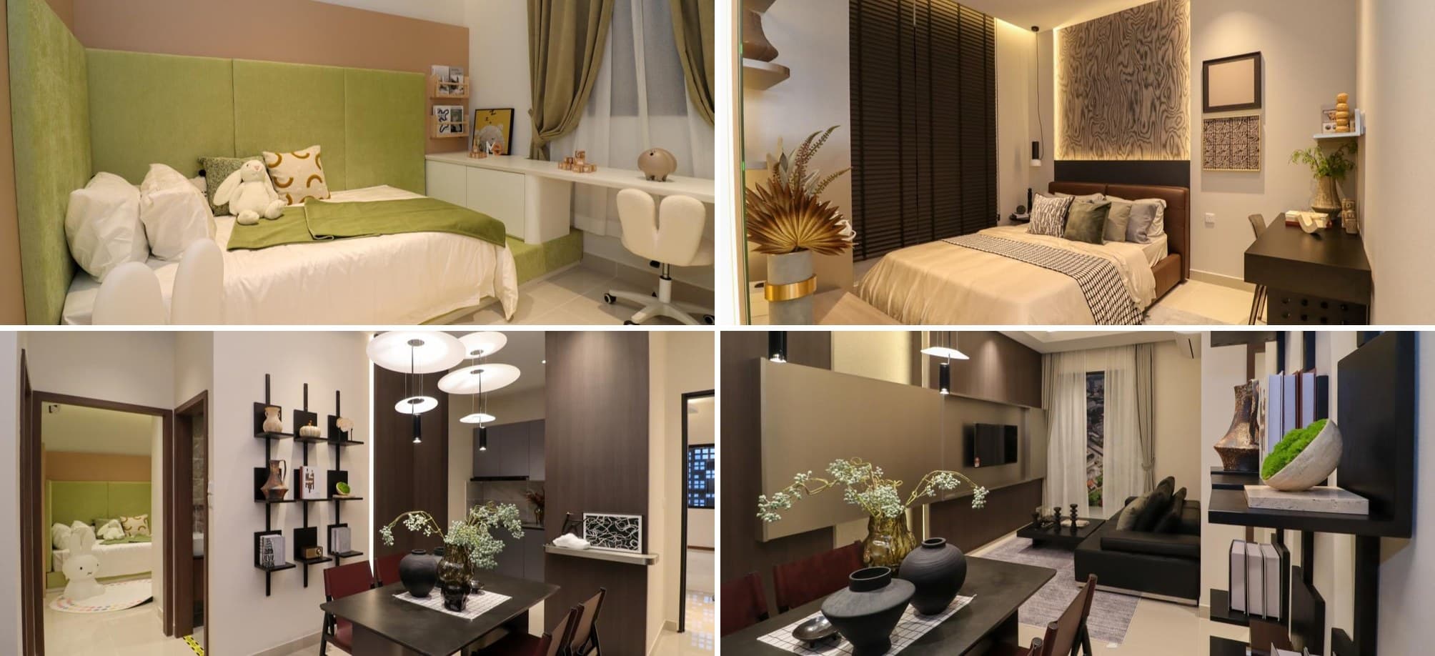 The Iconic Tower A Type B show unit living, dining and bedroom interiors